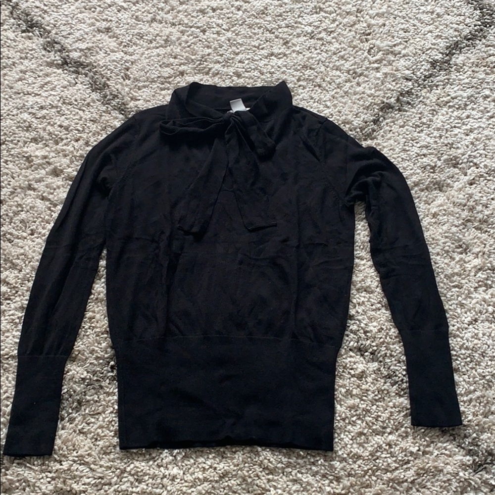 H&M Black Sweater with Bow Tie